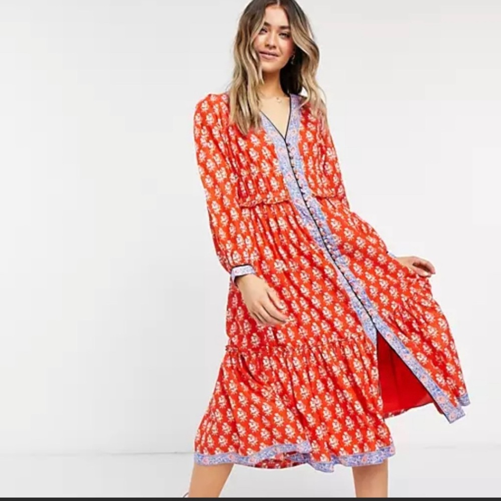 NWT J Crew Classic Block Print Tiered Button-Up Dress Size 00
